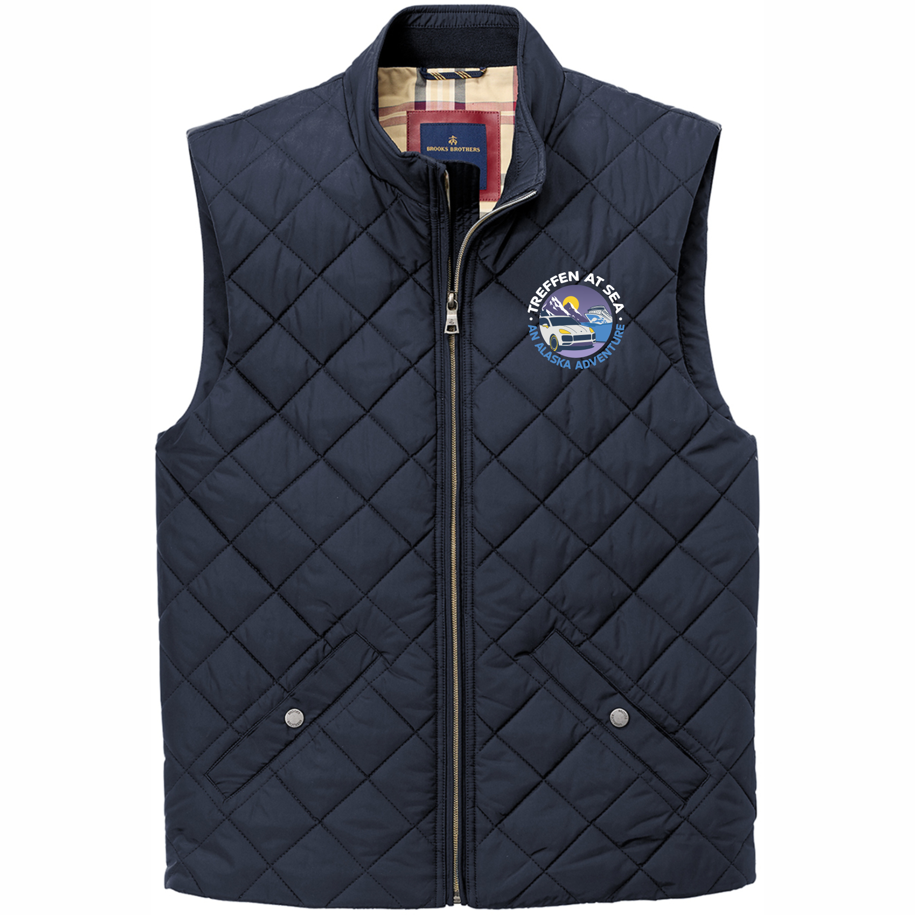 Brooks Brothers Orange Quilted fashion Head of The Charles Vest